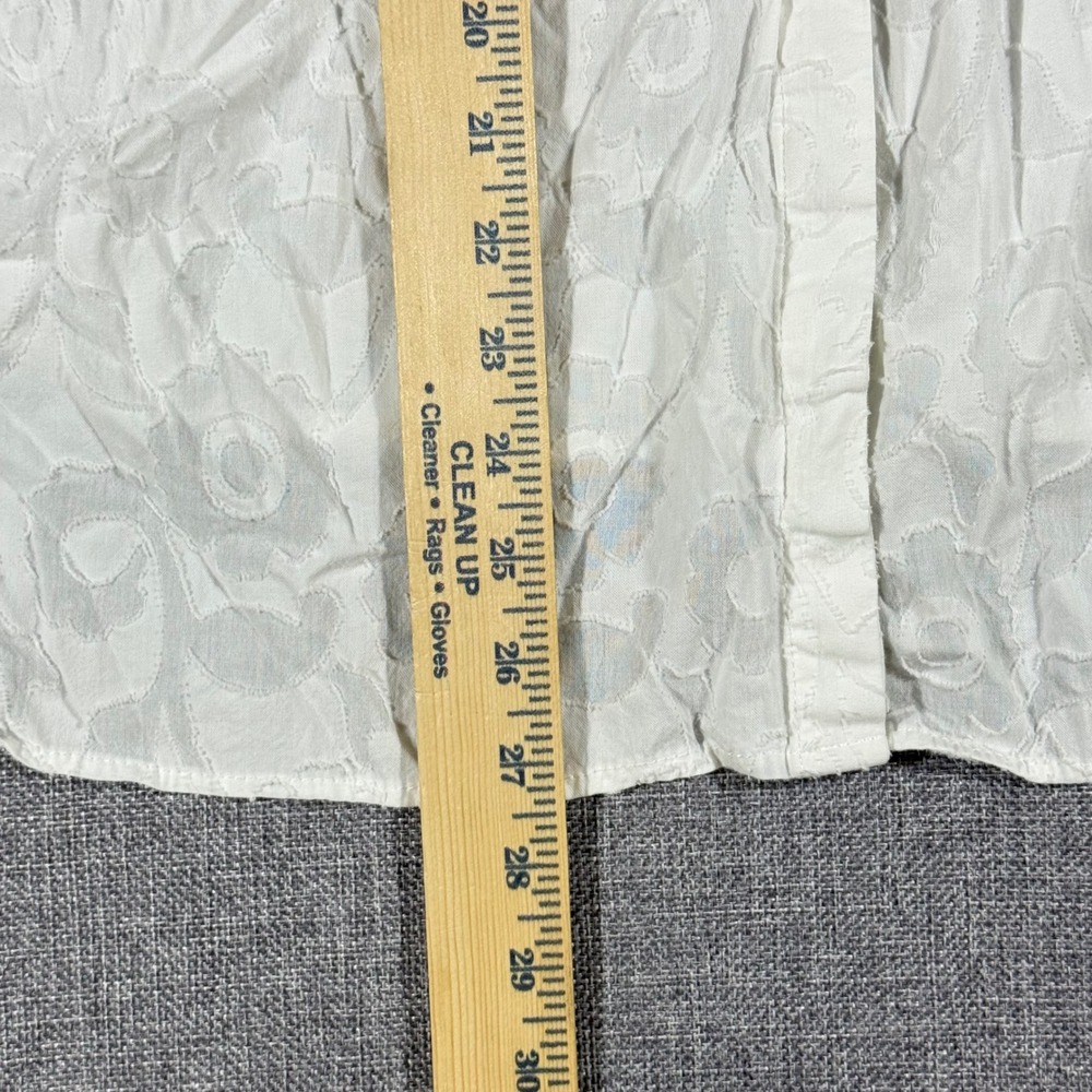 Hester & Orchard Floral Eyelet Blouse Women Large White Pintuck Boho Cottagecore - Picture 12 of 13